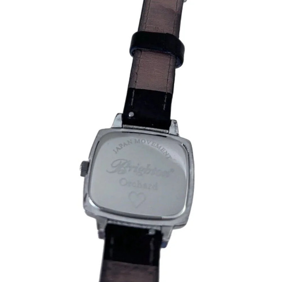 BRIGHTON LADIES WRIST WATCH WITH BLACK LEATHER BAND Orchard Watch main image 5